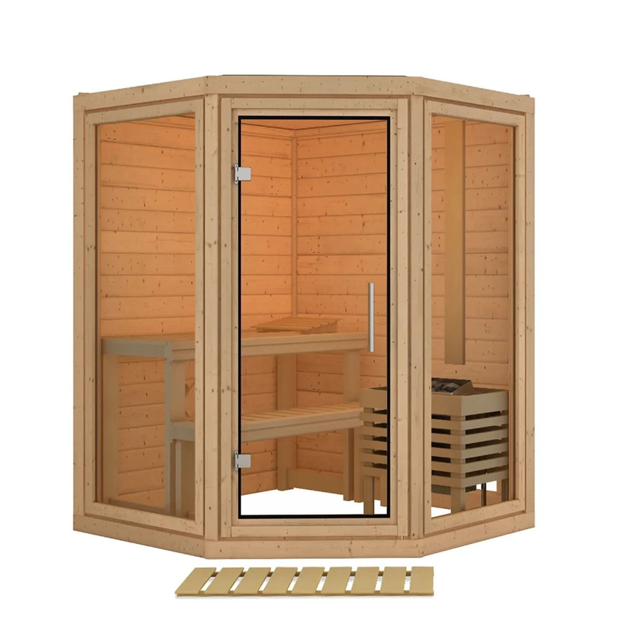 Karibu Sauna Ebba aus Espe und Espe in Naturbelassen/Braun - Bild 2