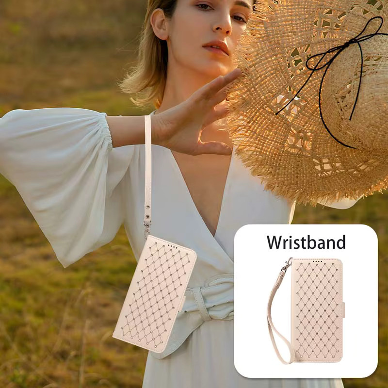 Lederne Flip-Wallet-Hülle für Samsung Galaxy A-Serie in Beige - Bild 3