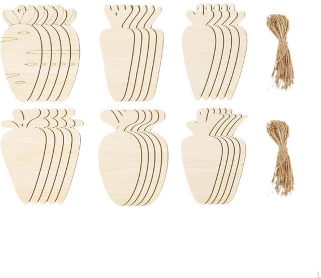 Love DIY Holz-Ausschnitte in Karottenform, 60-teiliges Set, white - Bild 1
