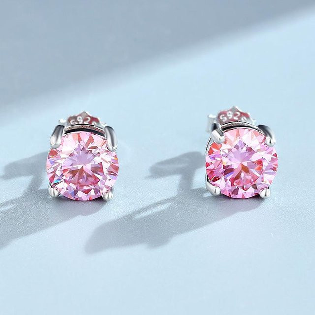 POMOiii Ohrringe Moissanit, Sterlingsilber, Unisex, 6.5 mm - Bild 1