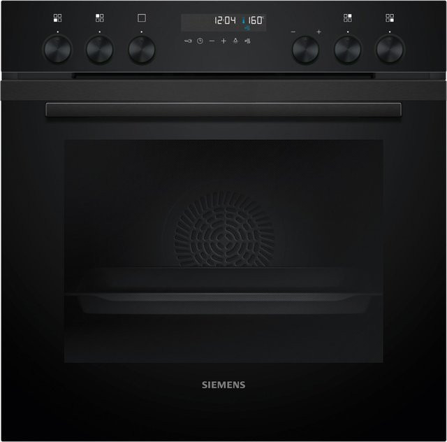 Siemens iQ500 HE278GBB3 Einbau Elektro-Herd in Schwarz mit 71 l Volumen, A+ Energieeffizienz, Rapid Preheat und Heißluftfunktion, Breite: 59,4 cm - Bild 1