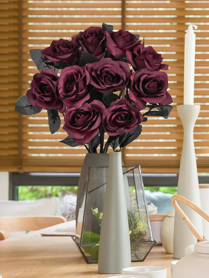 Künstliche Seidenrosen in Rot für Brautstrauß, Dekoration und Hochzeiten - Bild 6