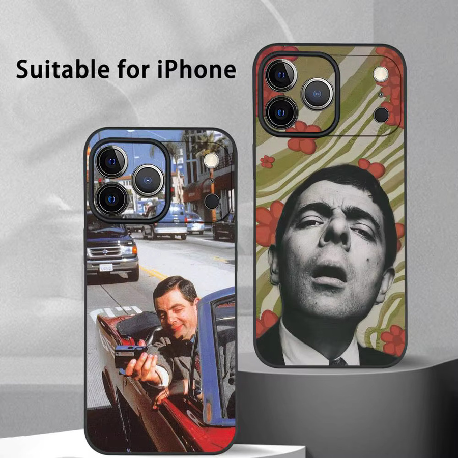 Mr B-Bean Cartoon Handyhülle für iPhone in Schwarz mit Frosted Soft Shell Design - Bild 2
