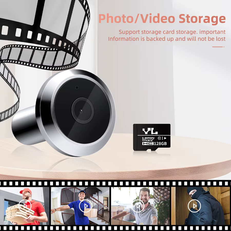 Wsdcam Wifi Türklingel mit 1080P Kamera, 120 Grad Weitwinkel und Bewegungserkennung in Schwarz - Bild 6