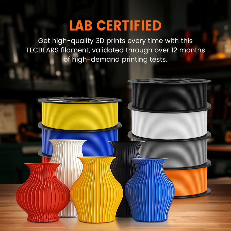 TECBEARS PETG 3D-Drucker Filament 1,75mm, 5 Rollen à 1kg (Gesamtgewicht 5kg), Mehrfarbig, für FDM-Drucker - Bild 4