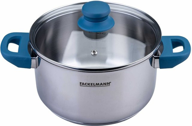 Fackelmann Kochtopf Essential mit Glasdeckel, Blau, Durchmesser: 20 cm - Bild 1