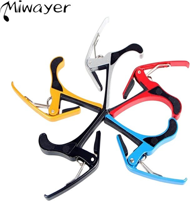 Miwayer Gitarren Capo für akustische und elektrische Gitarren sowie Ukulelen in Silber und Multicolour - Bild 1