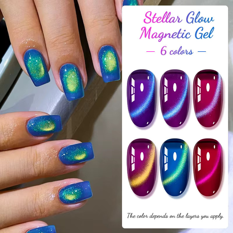 MEET ACROSS Aurora Cat Eye Gel-Nagellack, Blue Aurora Effect, 7 ml - Bild 2