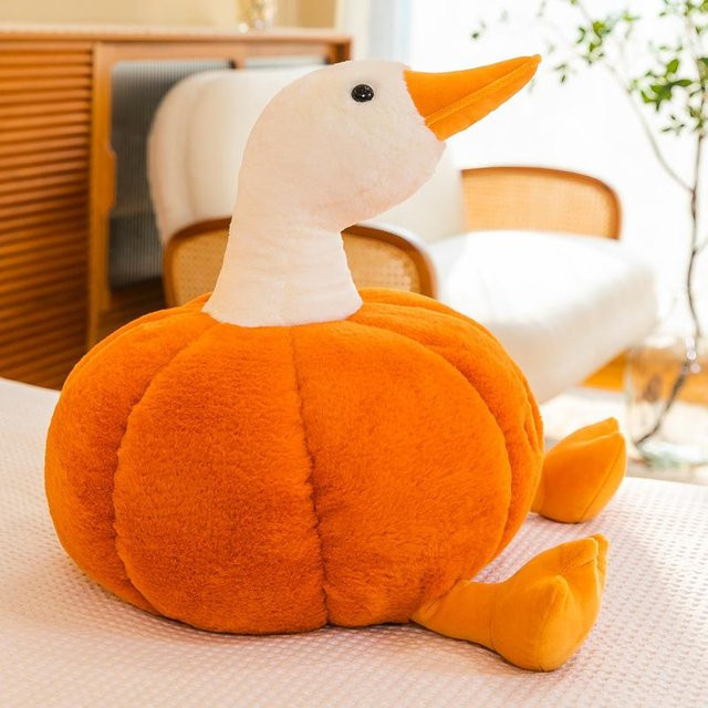 Favorite Kürbis Gans Ente Plüschtier, Weiße Gans Puppe, 35cm - Bild 1