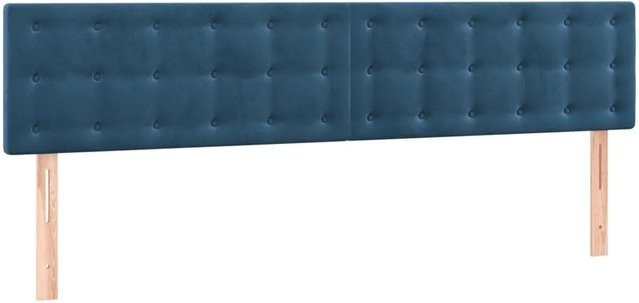 vidaXL LED Kopfteil aus Samt in Dunkelblau mit integrierter Beleuchtung und USB-Ladeanschluss, B: 160 cm, H: 78-88 cm, T: 5 cm - Bild 1