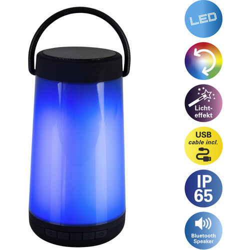 Näve LED-Außentischleuchte RGB in Schwarz mit Dämmerungssensor und Akku, Höhe: 18 cm, Durchmesser: 9 cm - Bild 3
