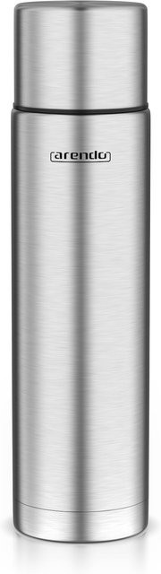 Arendo Isolierflasche aus Edelstahl in Silber, 1 l Thermoflasche BPA-frei für unterwegs - Bild 1