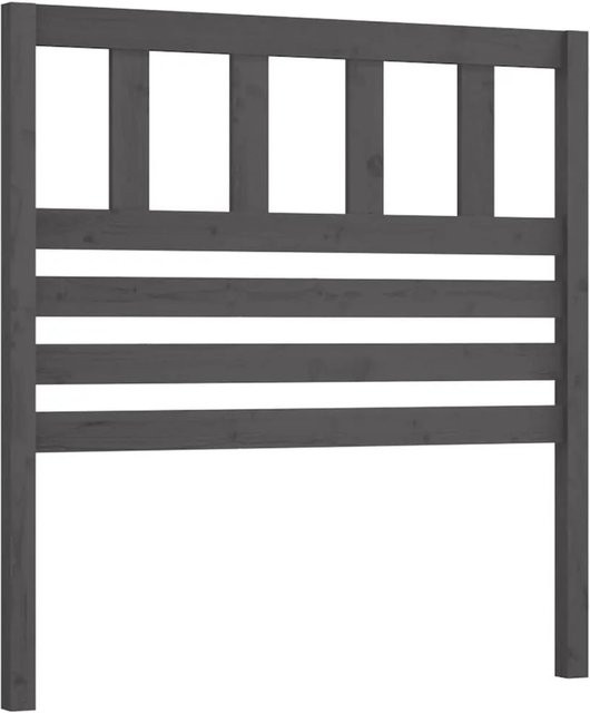 vidaXL Kopfteil aus Kiefer-Massivholz in Grau, rustikales Design, B/T/H: 106 x 4 x 100 cm - Bild 1