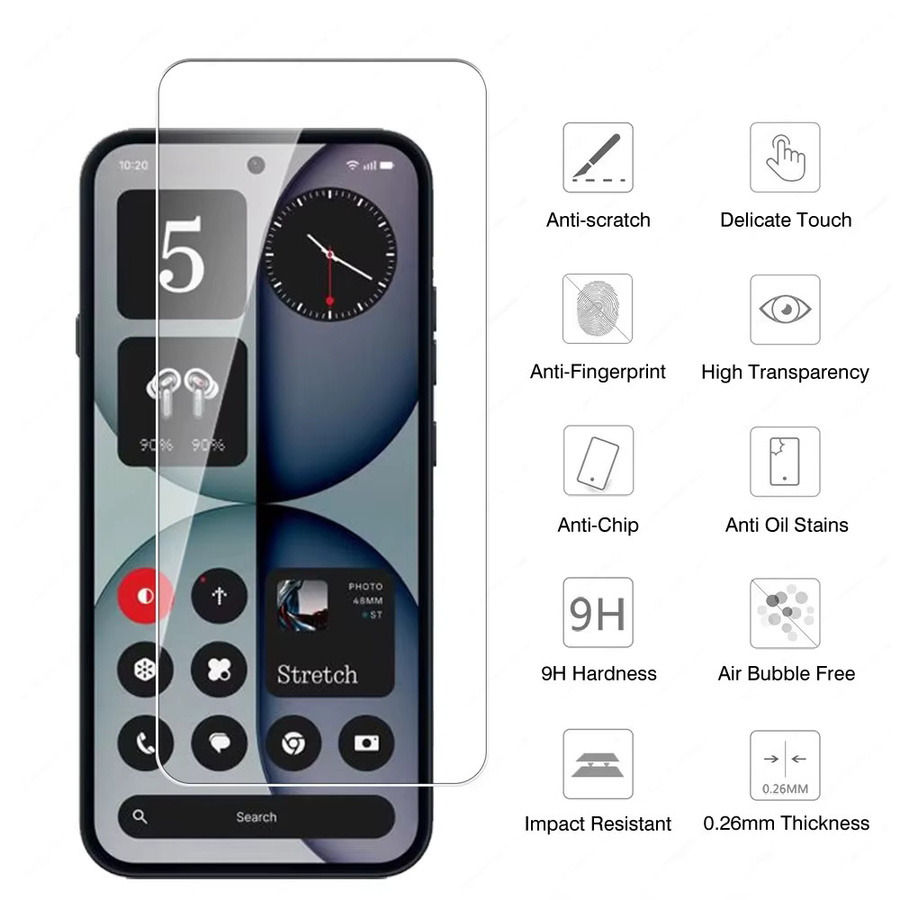 2 Stück Displayschutzglas für Nothing Phone (4a) 5G, gehärtetes Glas, transparent - Bild 2