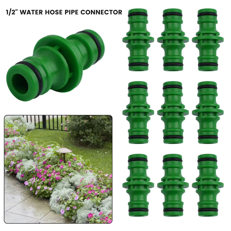10-teiliges Set ABS-Schlauchrohrverbinder Doppel-Stecker für Gartenbewässerungsschläuche mit Schnellbefestigung - Bild 6