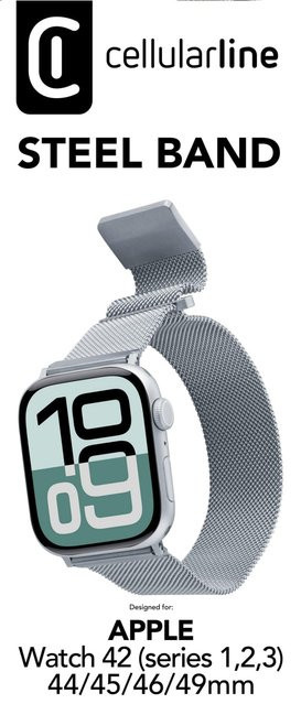 CellularLine Uhrenarmband Milanaise, Edelstahl, Silber, Unisex - Bild 1