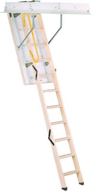 Minka Bodentreppe Euro Trend aus Massivholz in Weiß, wärmegedämmt mit U-Wert 1,1, für eine Raumhöhe bis 280 cm, B/T: 130 x 70 cm - Bild 1