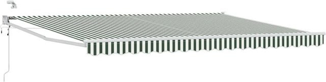 vidaXL Elektrische Ausziehbare Markise mit Motor in Grün und Weiß, B/H: 400 x 300 cm - Bild 1