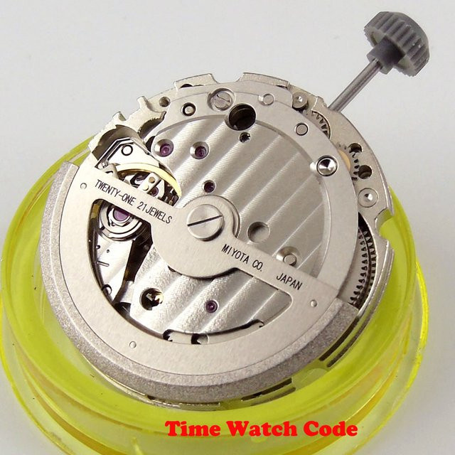 Miyota Automatisches mechanisches Uhrwerk, 21 Juwelen, Weiß, Schwarz - Bild 1