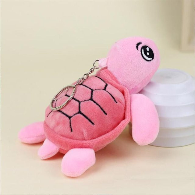 BC Pet Supplies Schlüsselanhänger Meeresschildkröte, Stofftier, pink, 14 cm, Unisex - Bild 1