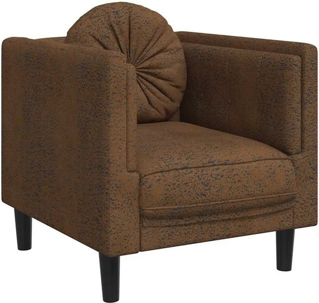 vidaXL Sessel in Braun mit Kissen aus Kunstleder und Mikrofaser in Wildleder-Optik - Bild 1