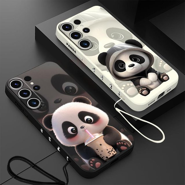 Niedrige Panda Handyhülle Soft Cover für Samsung Galaxy S24 Ultra S23 Ultra S22 Plus S21 Plus S20 FE 5G und weitere Modelle - Bild 1