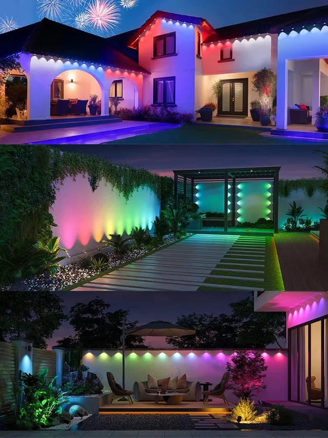LINYILIGHT WIFI Smart Eaves LED Lichterkette RGBIC Outdoor mit App-Steuerung, Fernbedienung und Sprachsteuerung, Wasserdicht, Multicolor - Bild 7