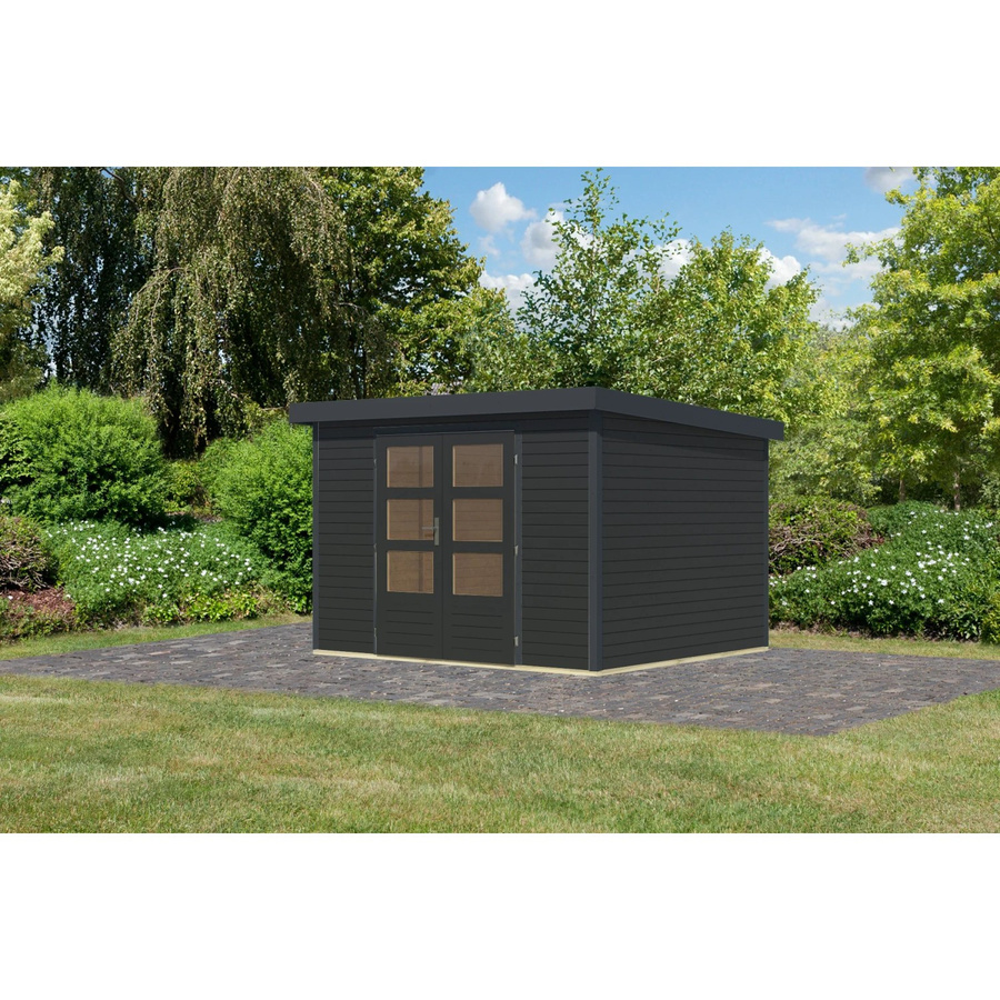 Karibu Gartenhaus Diego 5 C in Anthrazit mit moderner Holzoptik, B/T/H: 298 x 209 x 242 cm - Bild 2