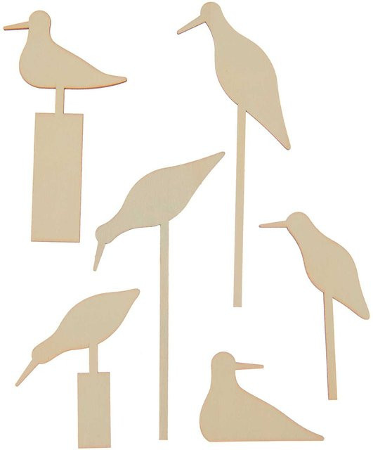 Rico Design Holzdeko Set Möwen in Naturfarben für maritime Tischdekoration - Bild 1