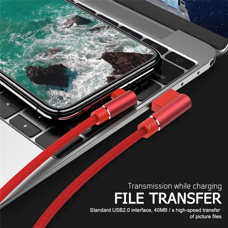 Nephy 90-Grad USB-Ladekabel für iPhone und iPad in Rot, Länge: 3 m - Bild 4