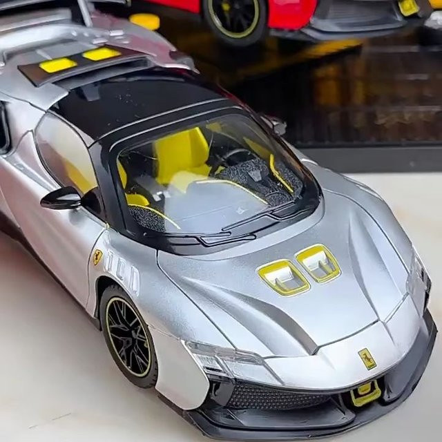 MAKEDA SF90XX Sportwagen Modell, 1:24, Metall, mit Licht und Sound - Bild 1