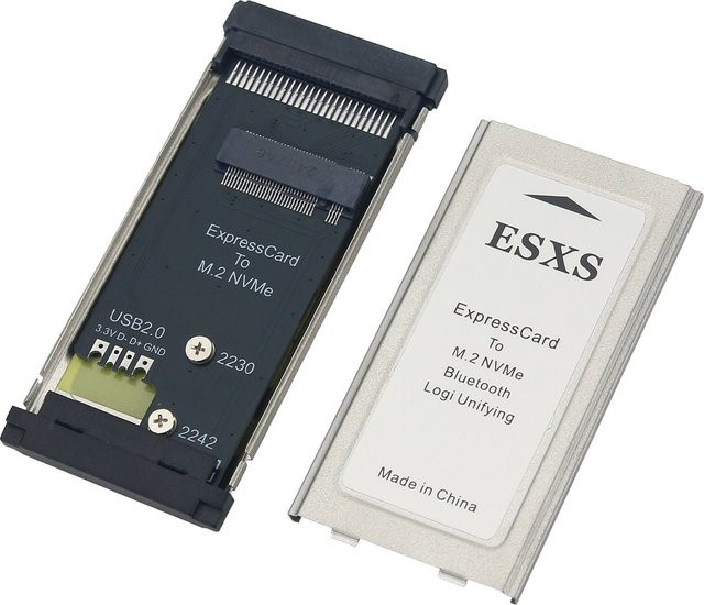 MOTOZERUI PCIE ExpressCard zu M.2 NVMe SSD Adapterkarte in Schwarz für Laptop Erweiterung mit USB-C Unterstützung - Bild 1