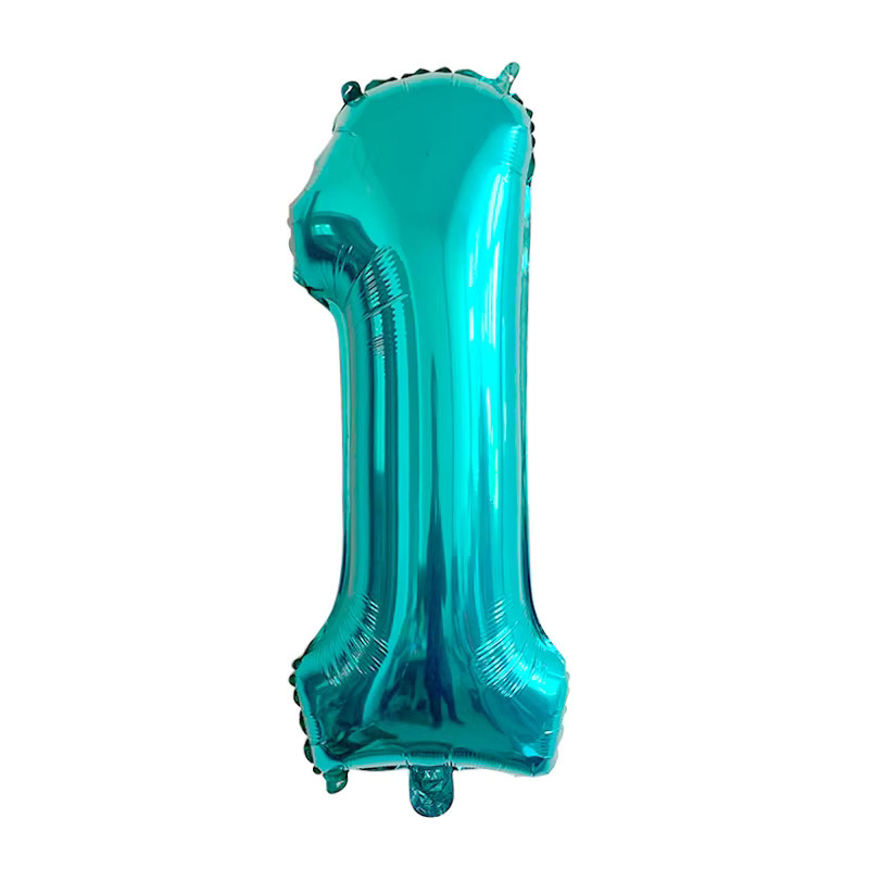 KUKUZHU 10 Stück Folienballons in Form von Zahlen und Enten, Blau und Grün, Partydekoration für den ersten Geburtstag von Baby Jungen und Mädchen - Bild 2