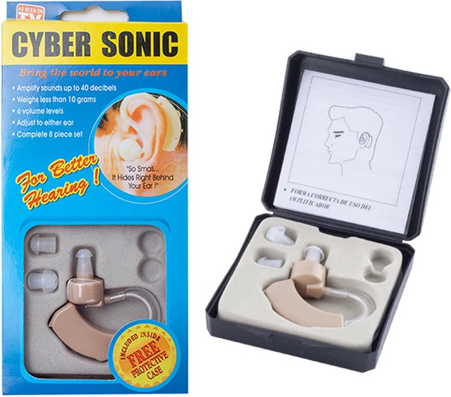 XceeFit HdO-Hörgerät als Klangverstärker in Weiß und Beige für ältere Menschen - Bild 1