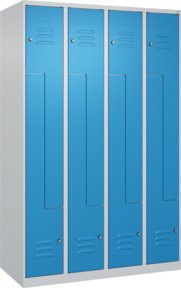 C+P Z-Spind Classic PLUS Spind mit 8 Fächern und Zylinderschloss, Grau/Blau, H x B x T: 185 x 120 x 50 cm - Bild 1