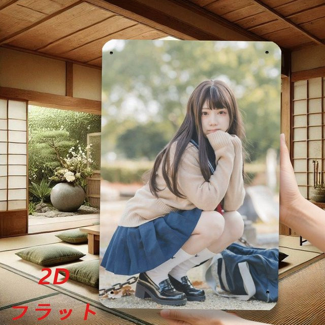 Retro Metallschild CIFBUY Vintage Japanischer Schulstil Blechposter Wanddekoration Mehrfarbig B: 20,32 cm, H: 30,48 cm - Bild 1