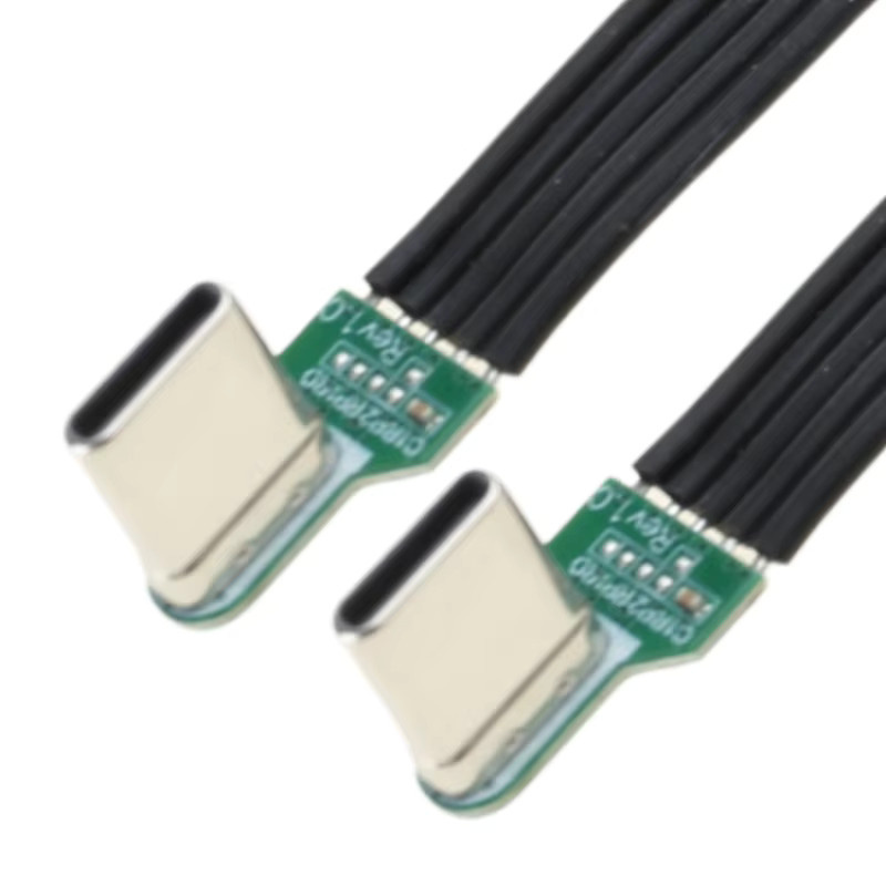 USB-C-Kabel 896C in Schwarz als Winkel-Flachkabel für Hochgeschwindigkeits-Laden und Datensynchronisierung - Bild 2