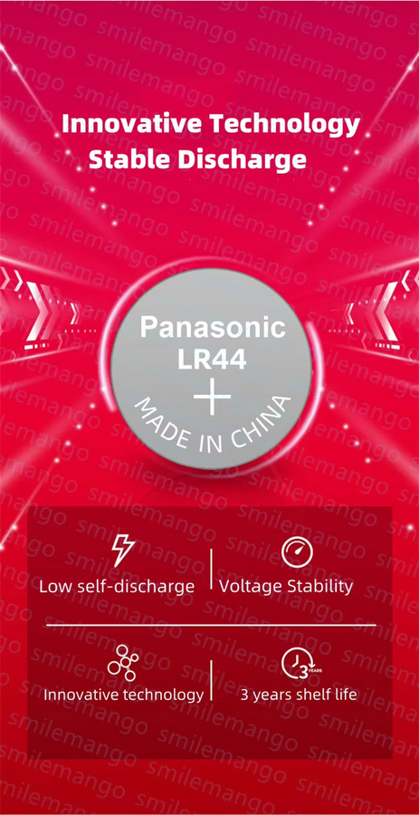Panasonic Knopfzelle LR44 AG13 1,5 V mit 175 mAh in Silber - Bild 3