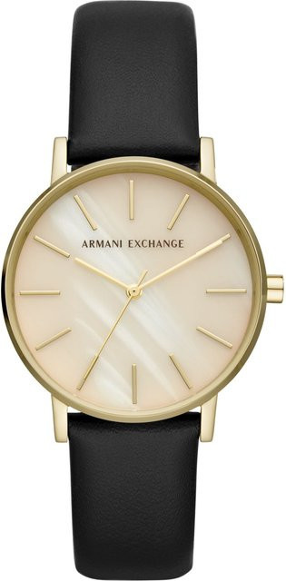 Armani Exchange Armbanduhr, Quarz, Leder, Weiß, Damen - Bild 1