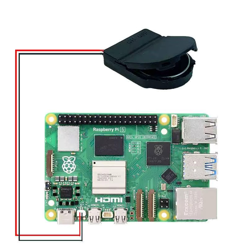 SHCHV RTC-Batteriebox Echtzeituhr-Halterung für Raspberry Pi 5 in Schwarz (CR2032-Batterie nicht enthalten) - Bild 2