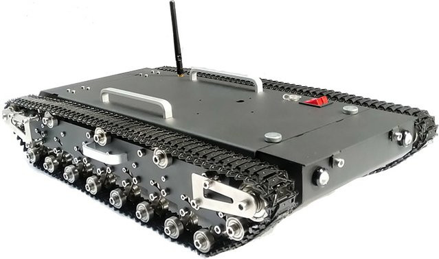 BinHex Edelstahl-Tankchassis Kettenroboter, RC-Smart-Auto, 2WD - Bild 1