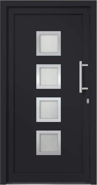 vidaXL Haustür in Anthrazit mit Glaseinsatz, modern, B/H: 88 x 200 cm - Bild 1