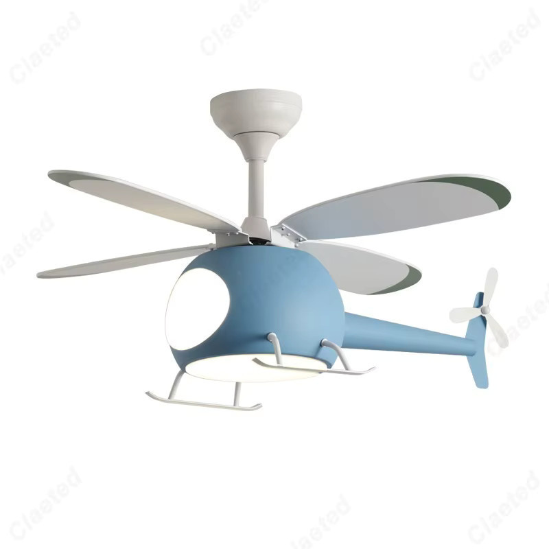 Claeted LED Deckenventilator Hubschrauber Design für Kinderzimmer in Weiß - Bild 3
