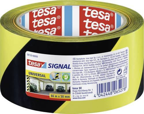 tesa SIGNAL Markierungsklebeband Gelb Schwarz Breite: 50 mm, Länge: 66 m - Bild 1