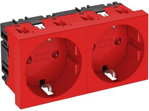 OBO Bettermann Geräteeinsatz Steckdose Rot B/H/T: 90 x 45 x 42 mm - Bild 1