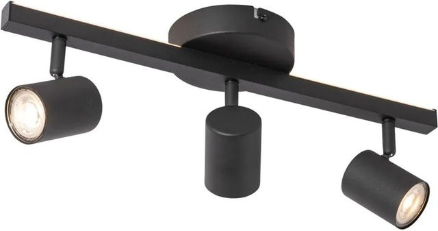 QAZQA Deckenstrahler Schwarz 3-flammig mit Hintergrundbeleuchtung GU10 LED modern und verstellbar - Bild 1