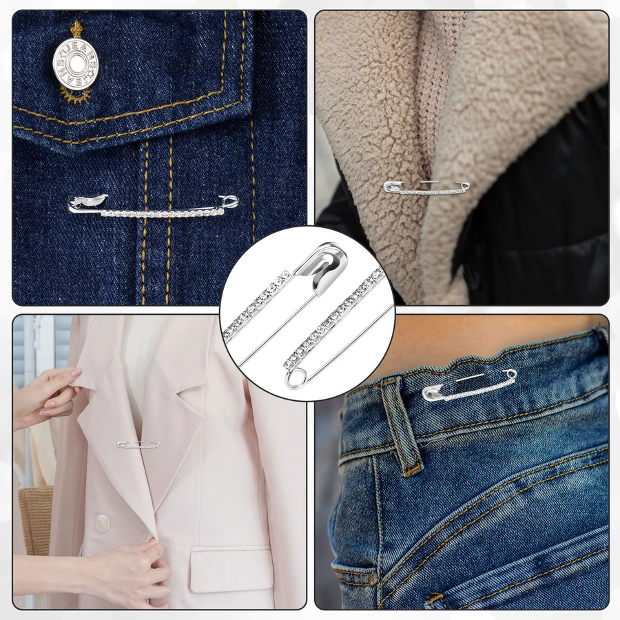 NOTIONSLAND Brosche Pins, Silber, Strass, Damen - Bild 3