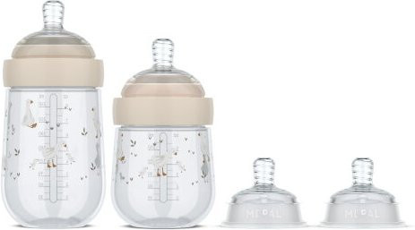 Mepal Mio Starterset Babyflaschen 4-teilig Little Goose transparent mit breitem Flaschenhals - Bild 1