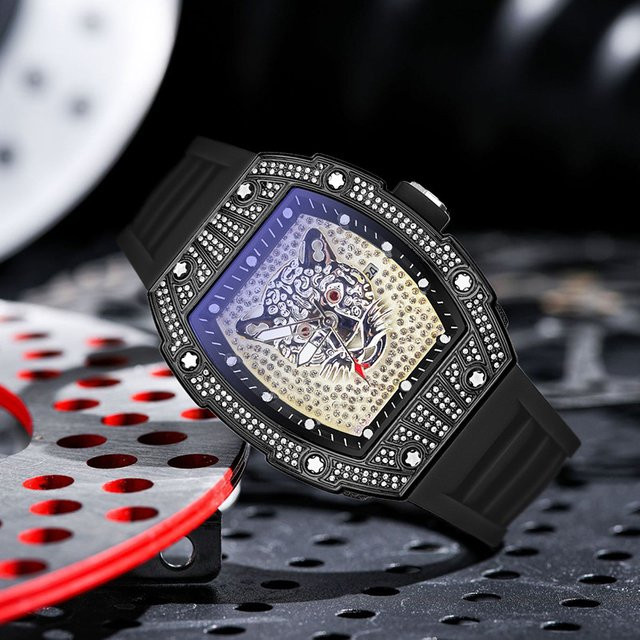 STARPERISH Armbanduhr Tonneau, Quarz, Edelstahl, Diamant, Herren - Bild 1