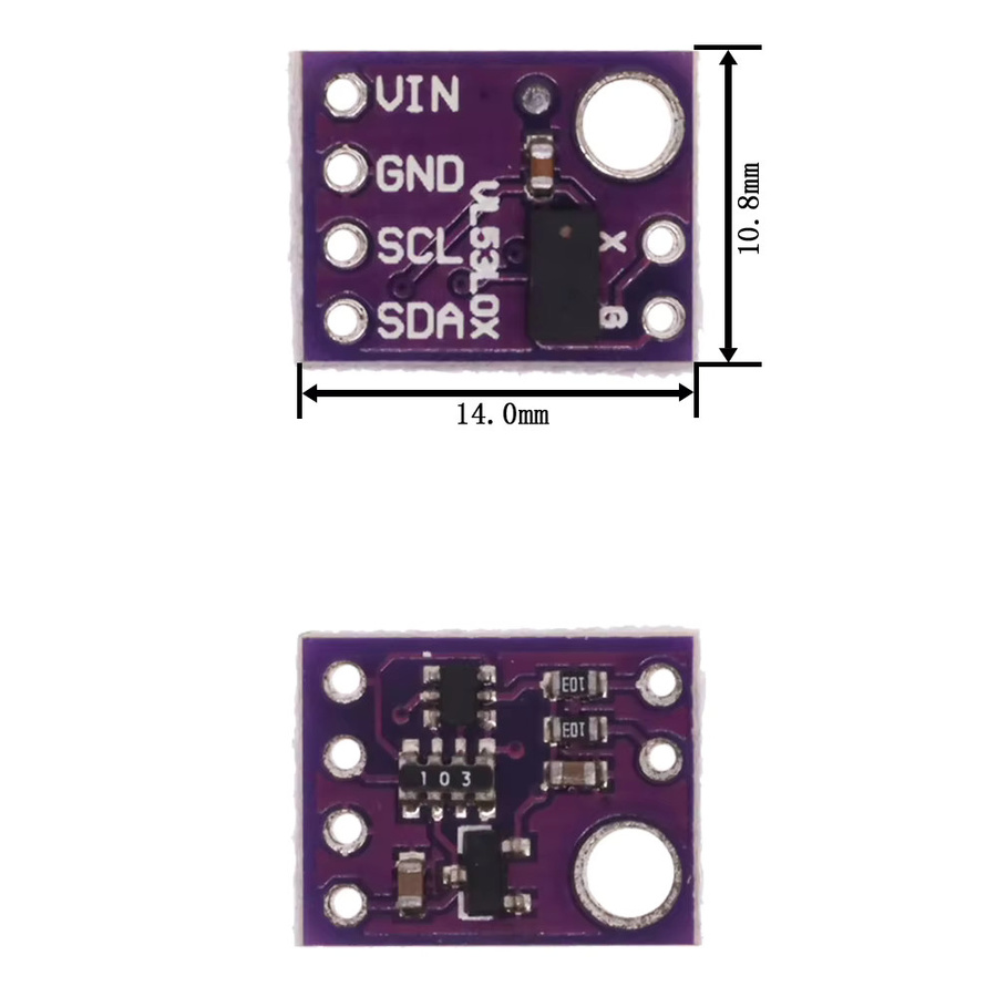GY-530 VL53L0X Time-of-Flight Laser-Entfernungssensor Breakout Distanzmodul mit I2C Schnittstelle in Violett - Bild 4